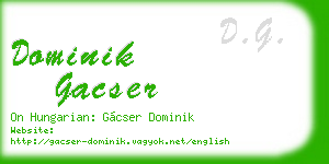 dominik gacser business card